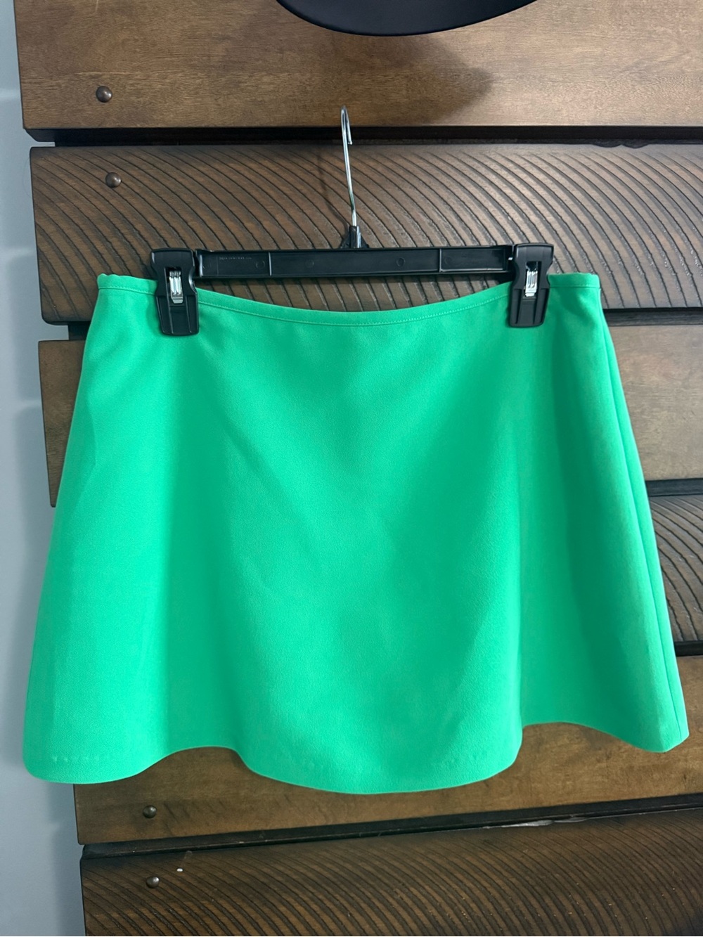 Women's Bright Green Mini Skirt - Sleek A-Line Style
